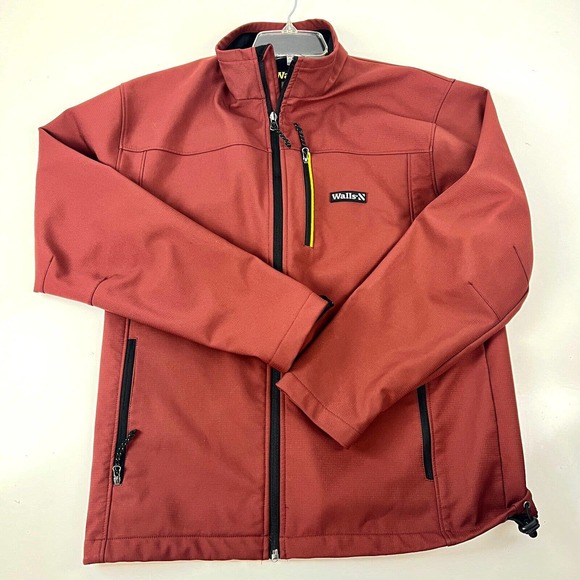Walls Ripstop Softshell Jacket Wine Medium Men's Polyester Full Zip Long Sleeve - Picture 1 of 16